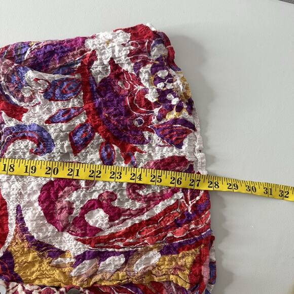 Habitat Top Shirt Womens 2X Multicolor Textured Crinkle Floral Patchwork Art - Picture 12 of 15